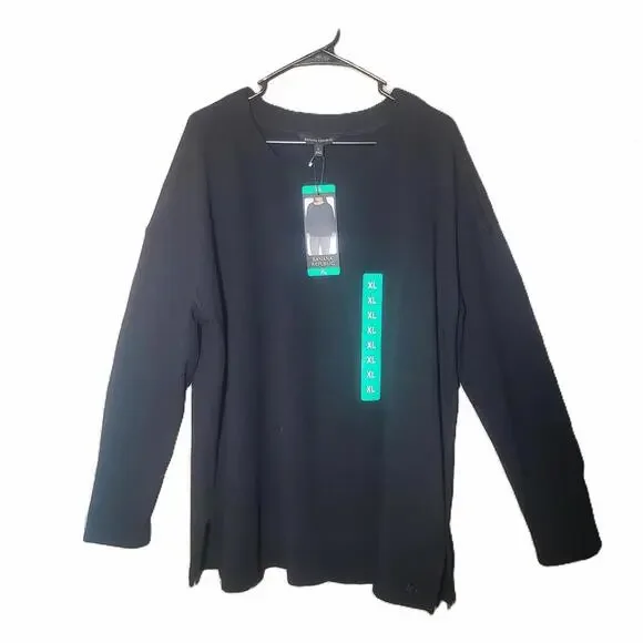 Banana Republic NWT Women's Black Long Sleeve Knit Relaxed Tunic Top - Size XL - Picture 1 of 9